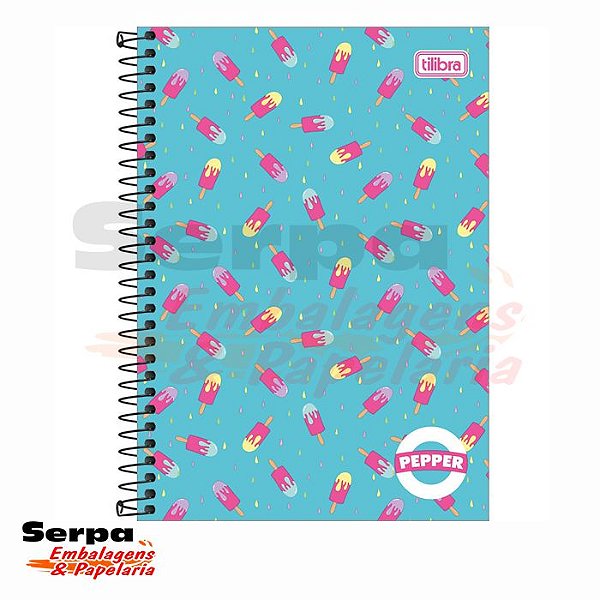 CADERNO ESPIRAL CAPA DURA 1/4 PEPPER 80 FOLHAS