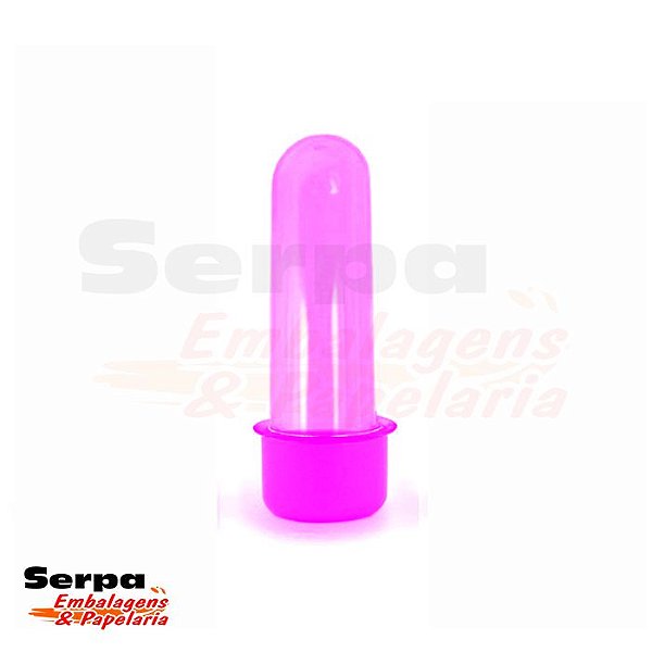 Mini Tubete Rosa Neon 8 cm com Tampa Plástica Pink - DREX