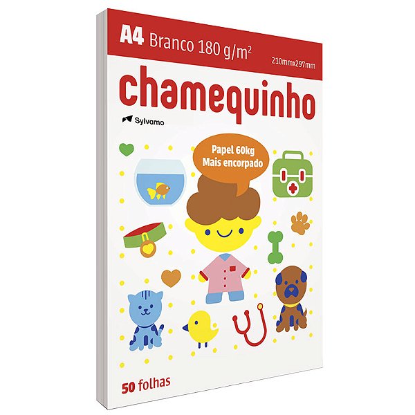 Papel Sulfite A4 Chamequinho 180g Branco C/ 50 folhas Chamex