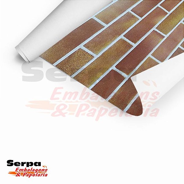 Papel Adesivo 45cm x 10m - Tijolo de barro