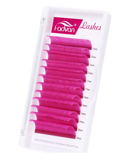 Cílios Fadvan Color Rosa 0.07 D Mix 8-14