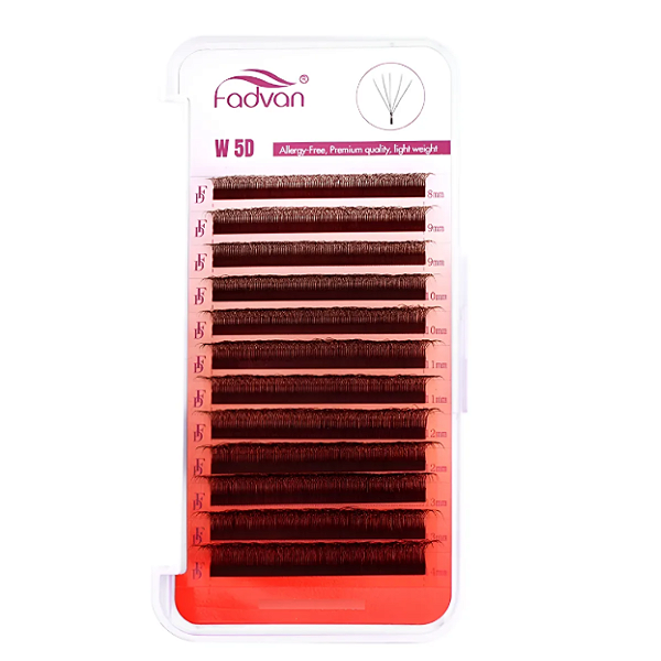 Cílios W 5D Fadvan Marrom Curva M Fox Eye Mix