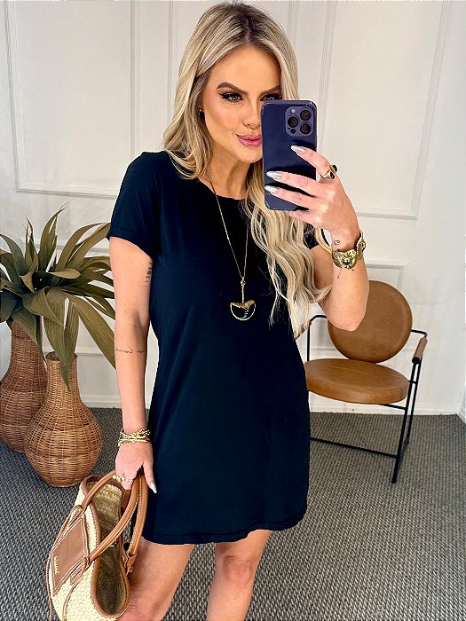 Vestido Algodão Preto