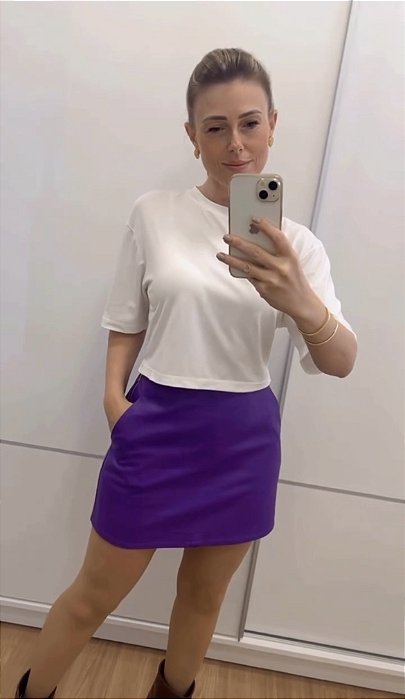 Shorts Saia Couro Like