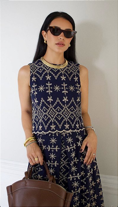 Regata Laise Bicolor Azul Marinho