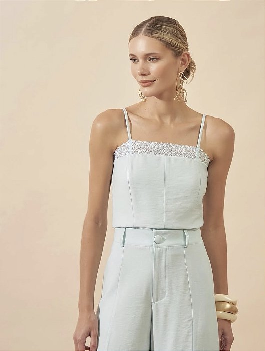 Regata Alcinha Decote Renda