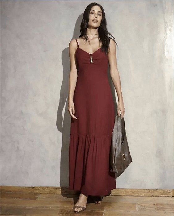Vestido Longo Aviamento Gota