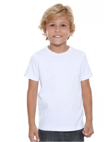 Camiseta infantil BRANCA 100% poliestr fio 30.1 Gramatura 160 - LJ Basic