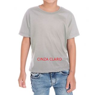 Camiseta infantil CINZA CLARO 100% poliestr fio 30.1 Gramatura 160
