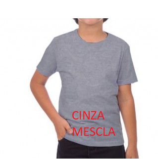 Camiseta infantil CINZA MESCLA 100% poliestr fio 30.1 Gramatura 160