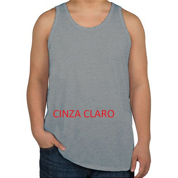 Regata Masculina CINZA CLARO  100% poliestr 160 gramatura Fio 30.1 para sublimar
