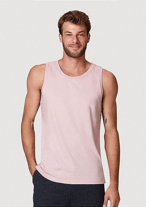 Regata Masculina ROSA CLARO  100% poliestr 160 gramatura Fio 30.1 para sublimar