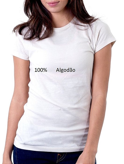 Baby Look 100% algodão Feminina BRANCA Fio 30.1