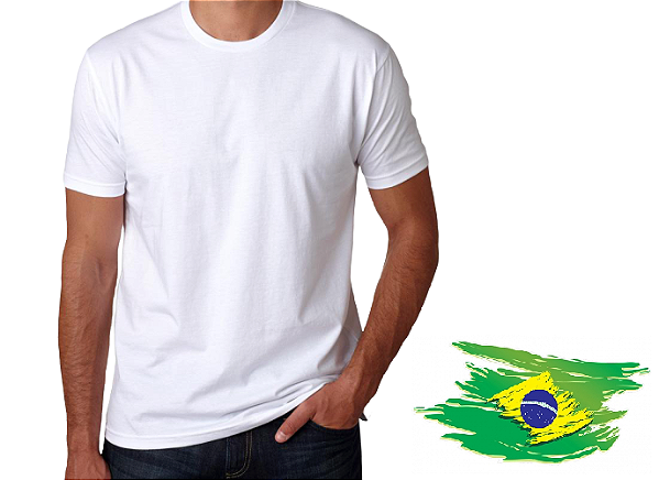 Camiseta masculina BRANCA 100% poliestr 160 gramatura