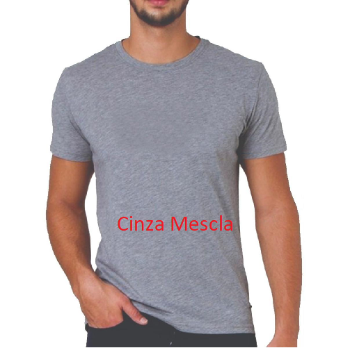 Camiseta masculina CINZA MESCLA 100% poliestr 160 gramatura
