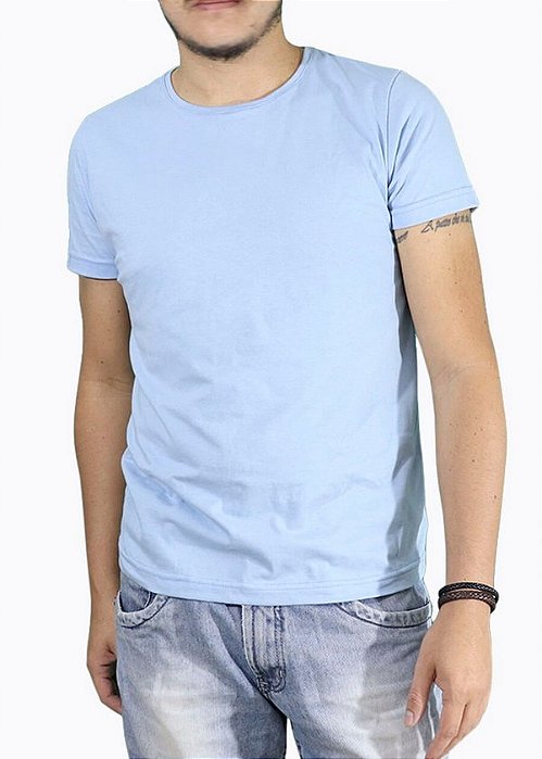 Camiseta masculina AZUL CLARO 100% poliestr 160 gramatura