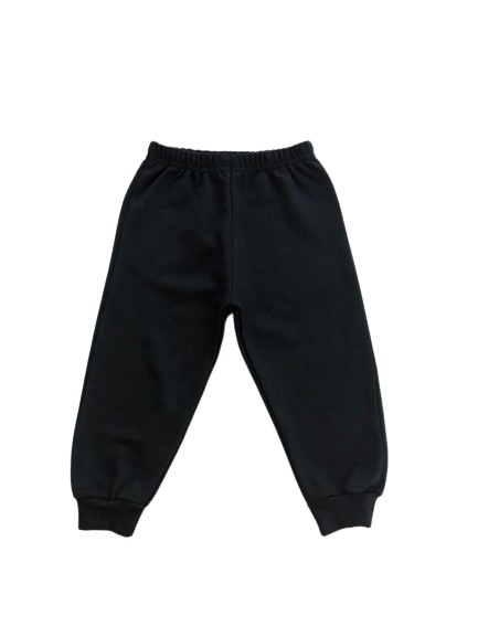 Calça Infantil Moletom PRETA unisex 100% algodão