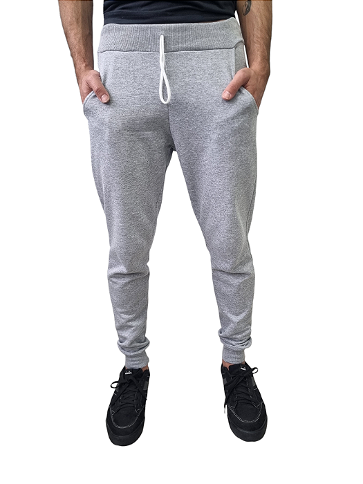 Calça de Moletom ADULTA Cinza Mescla
