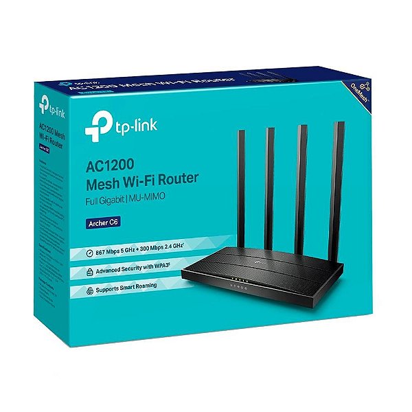 Roteador Wireless TP-Link Gigabit Archer C6 V3 AC1200 MU-MIMO