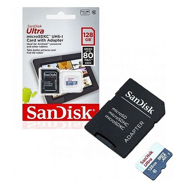 CARTÃO DE MEMÓRIA SANDISK 128GB SDSQUNS-128GB-GN6TA