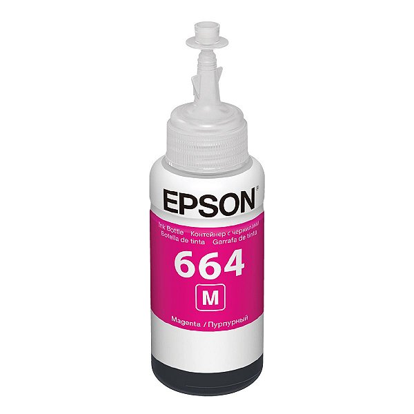 REFIL DE TINTA EPSON 664 MAGENTA T664320 PARA L120/L210/L350/L455