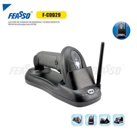 LEITOR DE CODIGO DE BARRAS SEM FIO FEASSO F-COD29