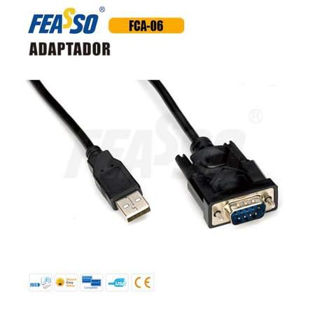 Cabo Adaptadorusb X Serial Rs-232 Db9 Feasso Fca-06 P/impressora - 1,2m - Preto