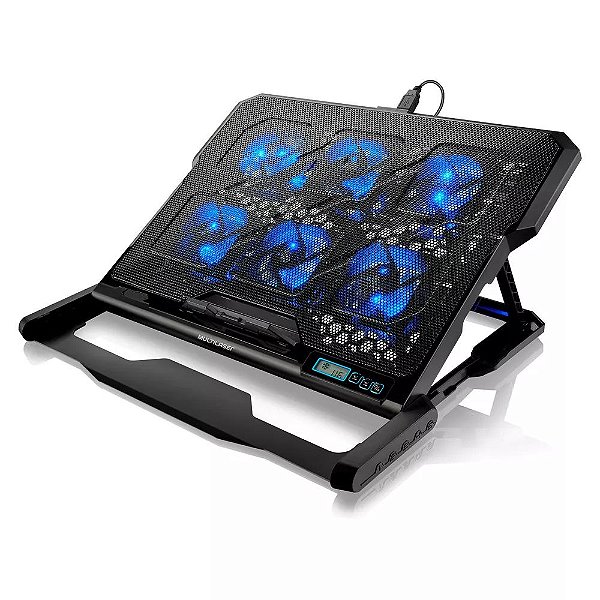 SUPORTE PARA NOTEBOOK C/ 6 FANS LED AZUL MULTILASER AC282