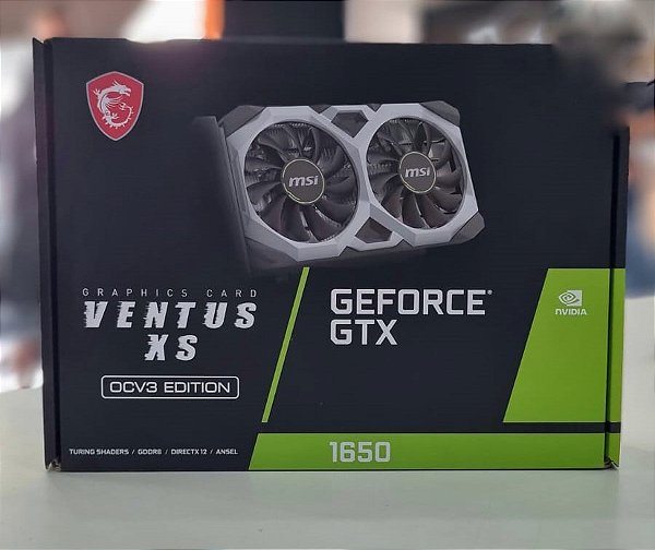 PLACA DE VIDEO GPU NV GTX1650 D6 VENTUS XS OCV3 4GB GDDR6 128BITS MSI 912-V812-003