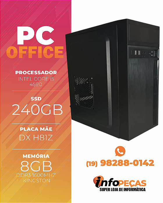 PC OFFICE I5 4590 MEM 8GB SSD 240GB