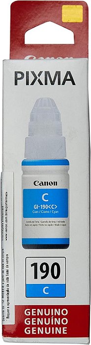 REFIL DE TINTA CIANO PARA IMPRESSORA CANON SERIE G, MODELO GI - 190 C