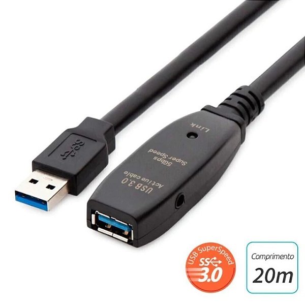 CABO EXTENSOR USB 3.0 AMAF 20 METROS COMTAC 28129376