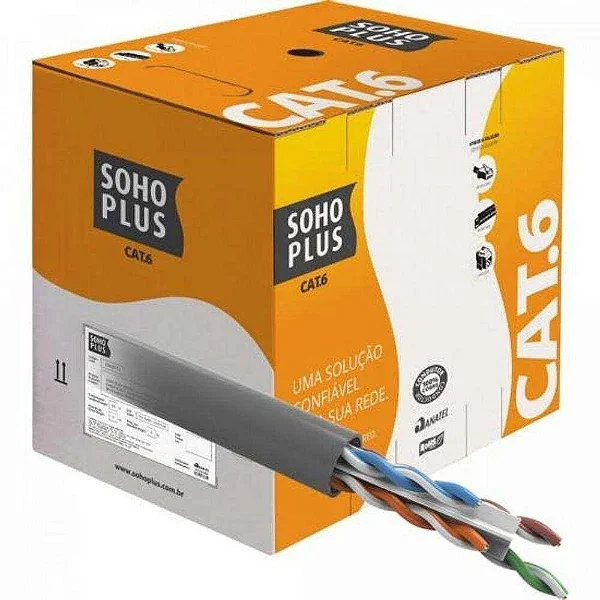 CABO REDE FURUKAWA SOHOPLUS CINZA CAT.6 CMX 305M - U/UTP 24AWGX4P - ROHS- 23400200