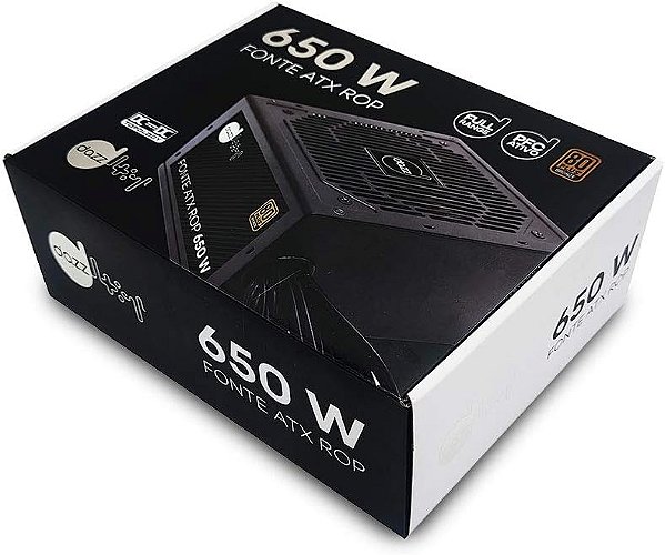 FONTE ATX ROP 650 W REAL 80 PLUS BRONZE PFC ATIVO DAZZ