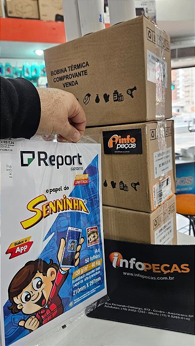 KIT - 155 3 CX BOBINA TERMICA 80 X 30M + SENINHA 50 FOLHAS 90 BONINAS