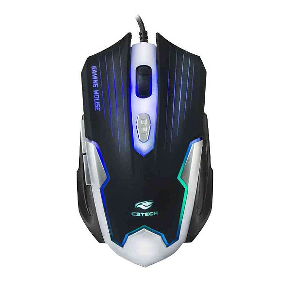 MOUSE COM FIO GAMER USB MG-11BSI PRETO/PRATA C3T