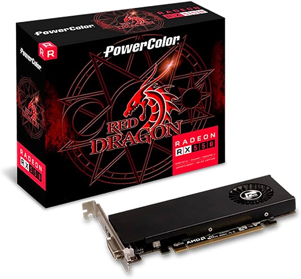 PLACA DE VIDEO AMD RX550 4GB LP RED DRAGON POWER COLOR 4GBD5-HLE 1A1-G003
