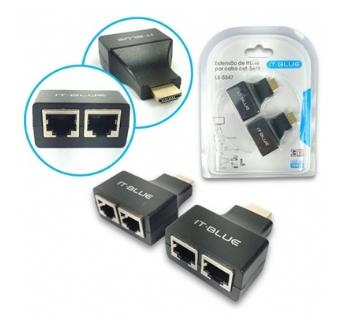EXTENSOR HDMI RJ45 ATE 30M 2 VIAS FULL HD CAT5E E CAT6 LE-5547 IT-BLUE