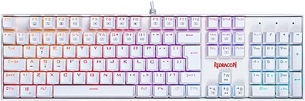 TECLADO MECANICO REDRAGON MITRA RGB BRANCO SWITCH MARROM K551W