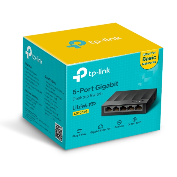 Switch TP-Link LS1005G Gigabit 5 Portas 10/100/1000Mbps Infopeças