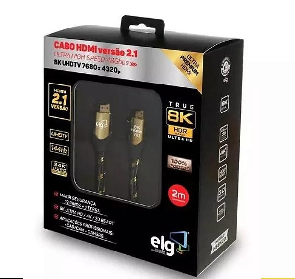 CABO HDMI 2 METROS 2.1V 8K 144 ELG HS8K20
