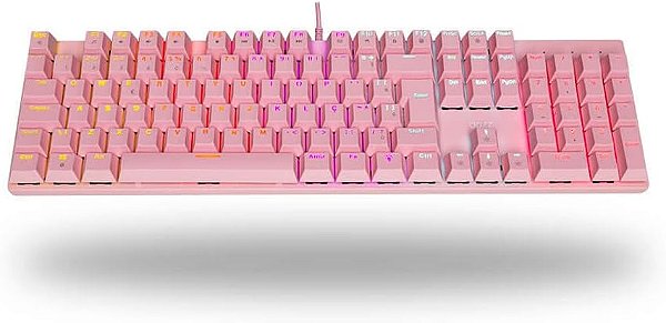 TECLADO MECANICO GAMER DAZZ ORION ESSENTIAL  YH BLUE USB2.0 ROSA