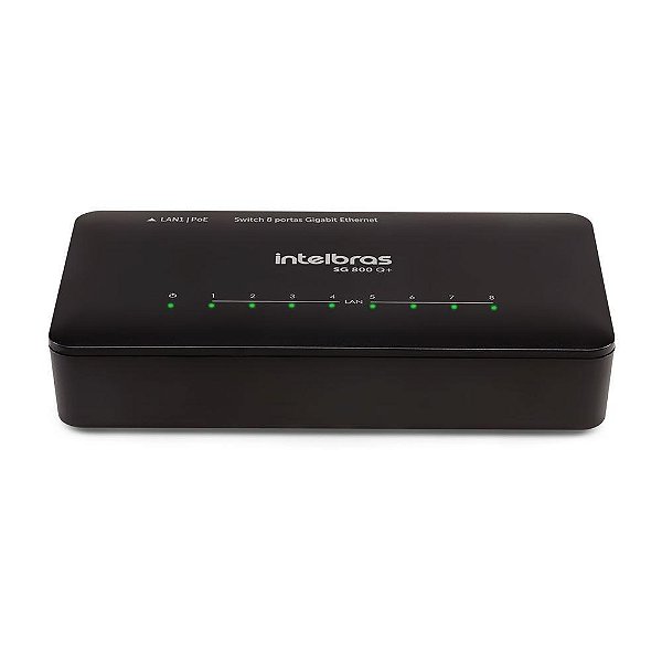 SWITCH DESKTOP 08 PORTAS GIGA ETHERNET QOS SG 800Q+ INTELBRAS RE