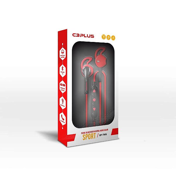 FONE DE OUVIDO INTRA EP-TWS-10RD BT 5 C3PLUS
