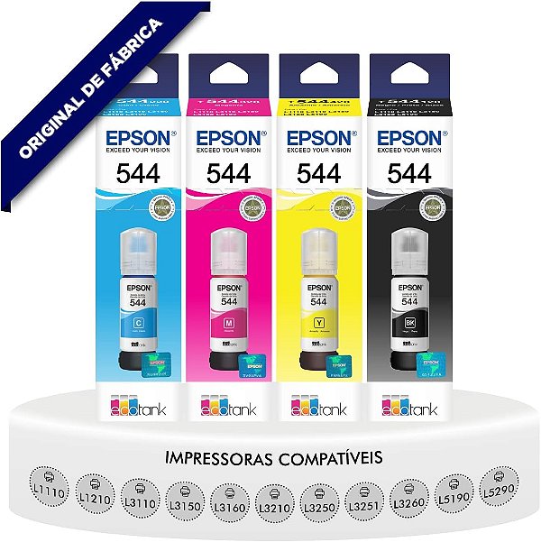 KIT REFIL EPSON 4 CORES T544520-4P PARA L3110/L3150/L3250/L3210