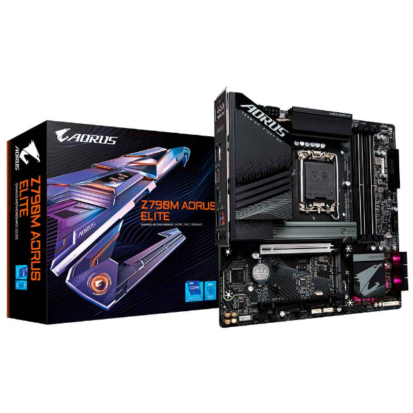 PLACA MÃE Z790M AORUS ELITE, DDR5, SOCKET INTEL LGA 1700 13 E 12 GERACAO -Z790
