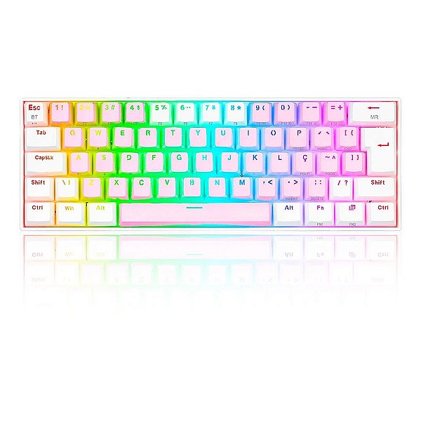 TECLADO MECANICO GAMER DRACONIC PRO RGB ROSA E BRANCO SWITCH MARRON ABNT2 K530PW-RGB-PRO (PT-BROWN)