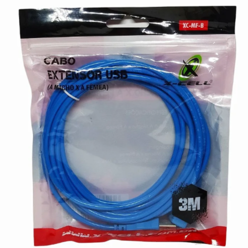 CABO EXTENSOR USB A MACHO X A FEMEA 3.M X-CELL XC-MF-B