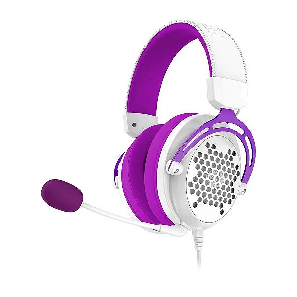 HEADSET GAMER REDRAGON DIOMEDES BRANCO COM ROXO H388-WP