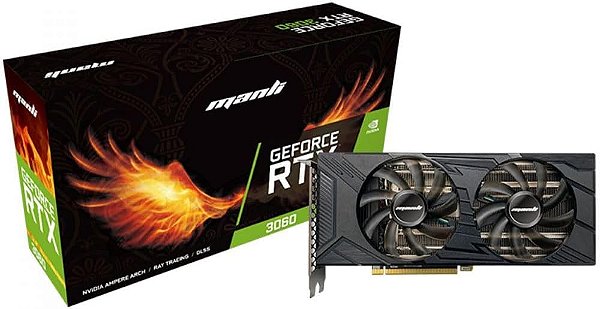 PLACA DE VIDEO MANLI GEFORCE RTX3060 LHR 12GB GDDR6 192-BIT M-NRTX3060/6RFHPPPV2-M2521